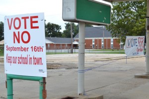 Supporters for both sides of the millage vote have posted signs all over the BIC school district. 