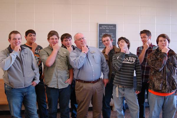 Hairy Mustangs team members, from left, Griffin Varner, Lyndon Costilla, Johnny Hemminger, Greydon Williams, Randy Rose, Dallas Smith, Lance McDonald, Camden Metheny and Travis Burns