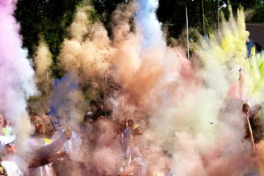 The final color burst at the 2014 Color Run that Wendy Stewart sponsored at Senath-Hornersville High School.