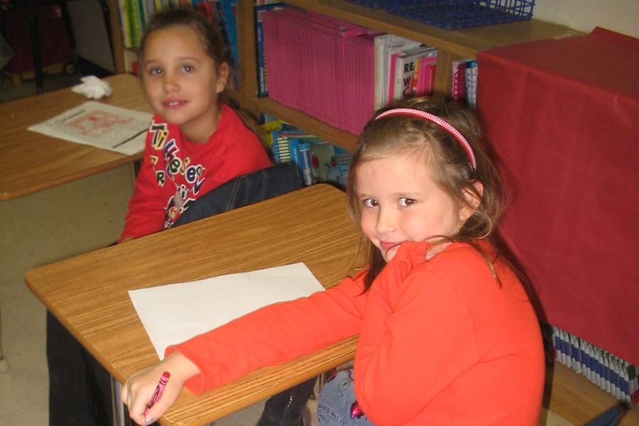 Morgan Tibbs, 11, and Shyla Clayton, 11, in 2004