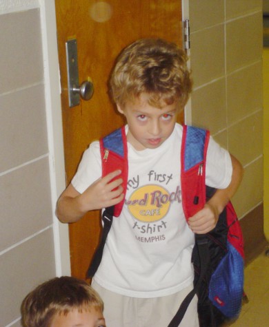 Senior Drake Jones gets ready for the end of the day in this photo from 2005.