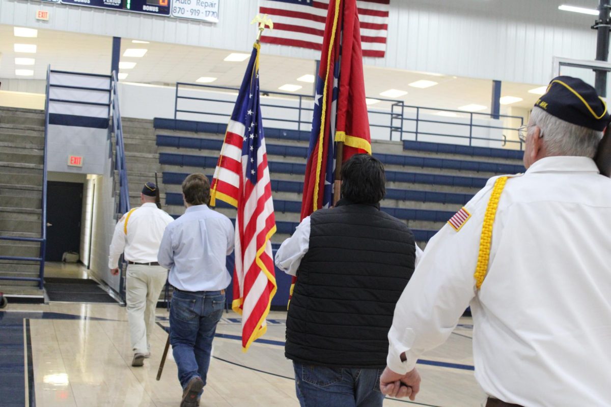 The Monette American Legion Post 136 retires the colors following the 2025 BIC Veterans Hall of Fame ceremony. 